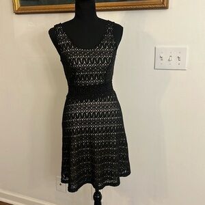 American Rag Cie 1784 Elegant Black Lace Fitted Waist Dress, Sz. S.